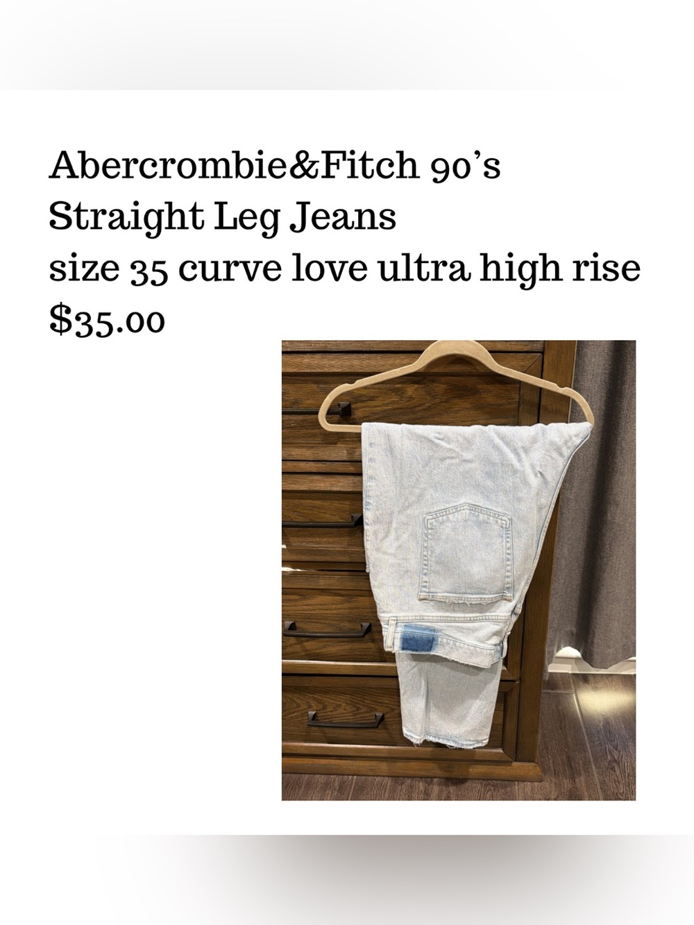 Abercrombie & Fitch 90s-Inspired Pale Blue Straight Leg Jeans